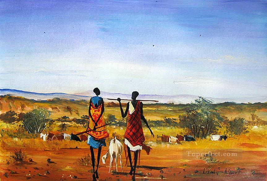 Sur les plaines de l’Afrique Peintures à l'huile